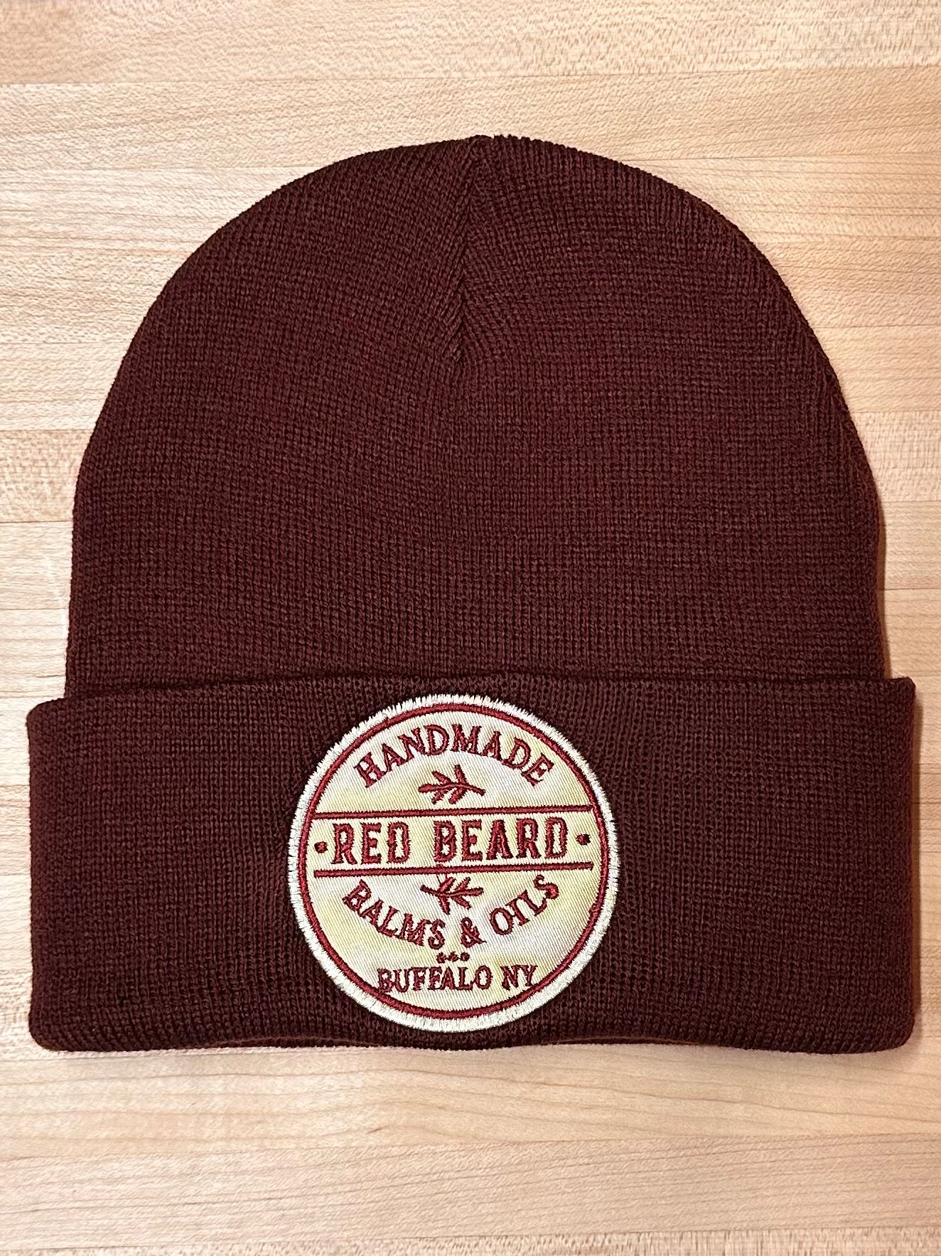 RED BEARD PATCH BEANIE